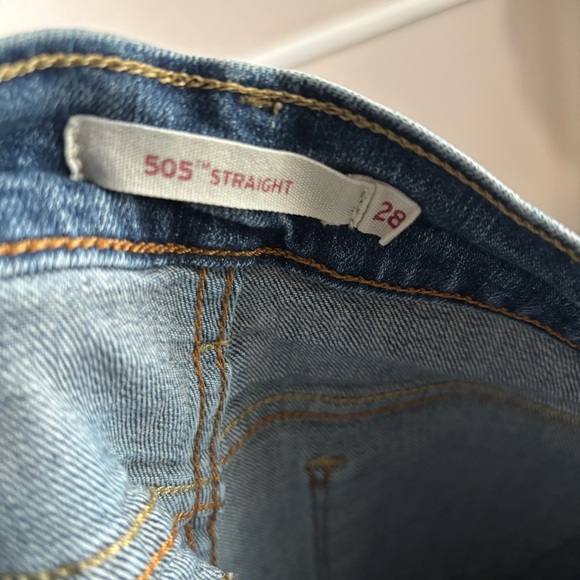 Levis Mid Rise Denim Jeans 505 Straight Leg Size 28 - Picture 7 of 8